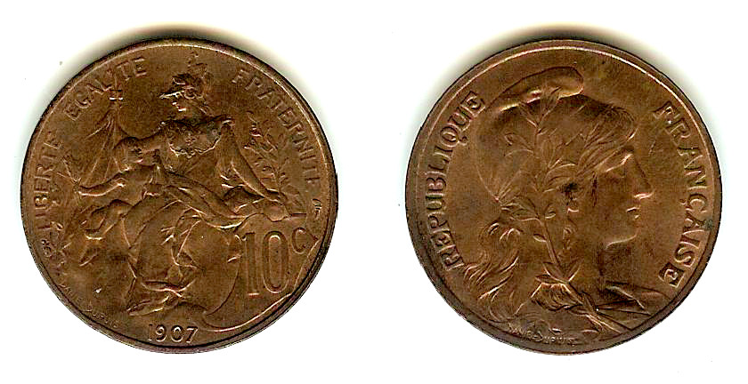10 centimes Daniel-Dupuis 1907 SPL